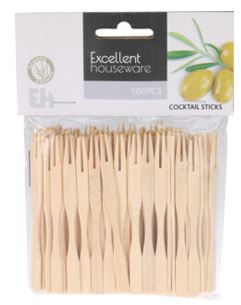 CJ.100 GARFOS APERITIVOS 9CM  BAMBOO#
